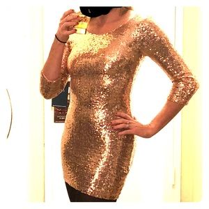 Rose Gold Sequined Dress